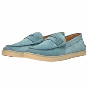 Johnnie-O Lake Blue Cow Suede Santa Monica Moccasins Loafers Shoes size 8.5